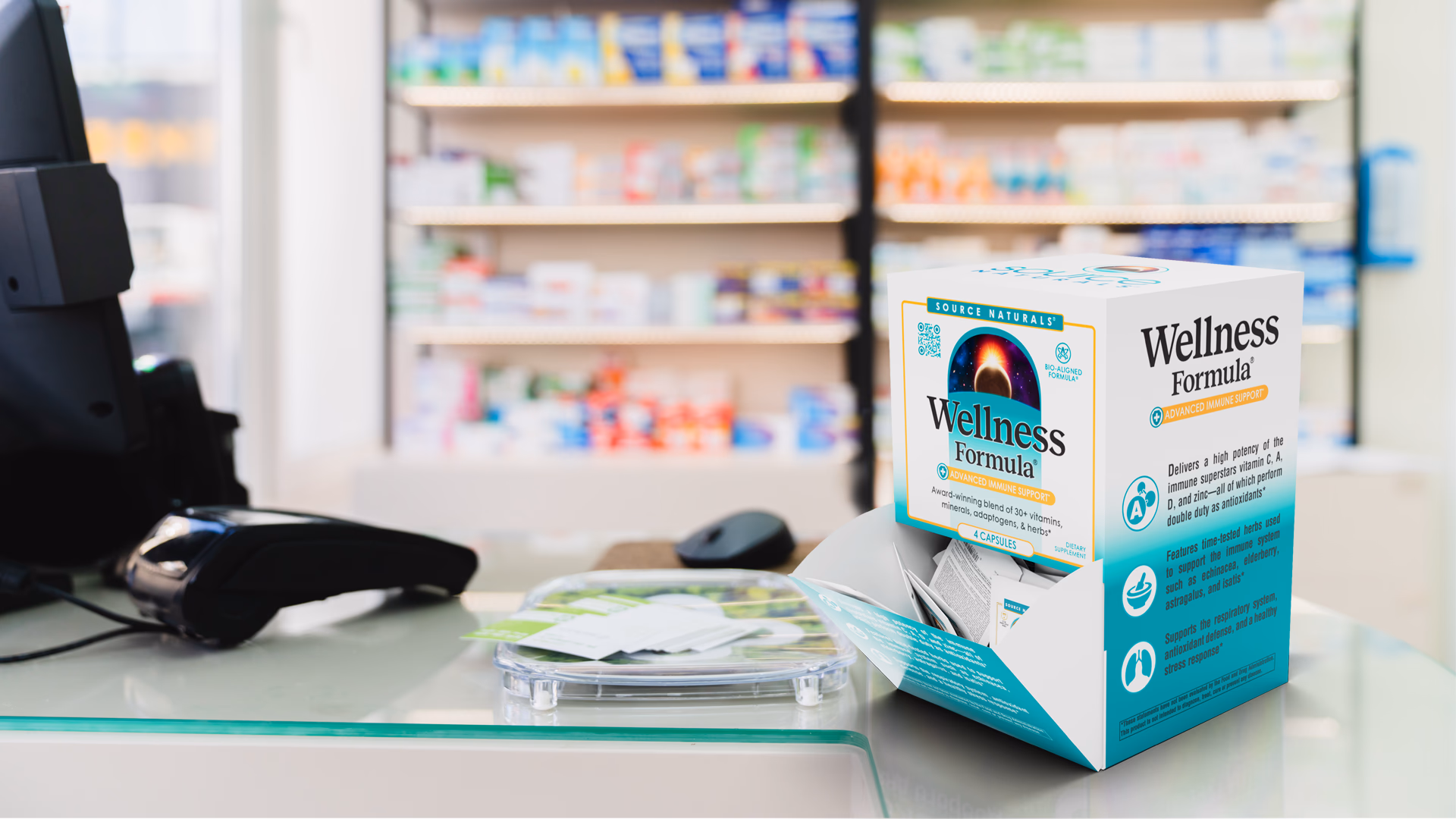 Source Naturals point-of-sale display system hero image.